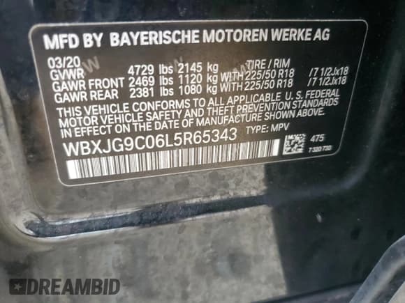 ✅ 2020 BMW X1 xDrive28i • VIN: WBXJG9C06L5R65343 • Lot: 93510745. Wystawiony na Copart z przebiegiem 69 462 mil. Bezpłatny archiwum sprzedaży aukcyjnych z USA i szczegółowy raport historii pojazdu na DreamBid. Zdjęcie 12.