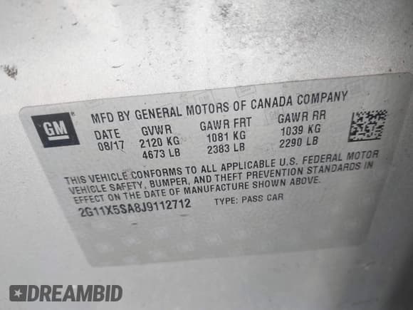 ✅ 2018 Chevrolet Impala LS • VIN: 2G11X5SA8J9112712 • Лот: 41476300. Опубликован ранее на IAAI с пробегом 143 329 миль. Бесплатный доступ к архиву аукционных продаж из США и подробный отчёт об истории автомобиля на DreamBid. Изображение 9.