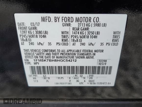 ✅ 2017 Ford Explorer • VIN: 1FM5K7BH8HGC54212 • Lot: 89477675. Listed on Copart with 113,043 mi. Free auction sales archive from the USA and detailed vehicle history report at DreamBid. Image 13.