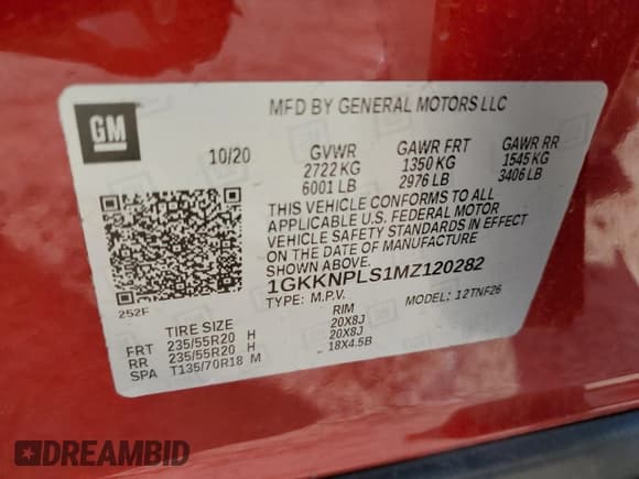 ✅ 2021 GMC Acadia Denali • VIN: 1GKKNPLS1MZ120282 • Lot: 73734034. Listed on Copart with 85,568 mi. Free auction sales archive from the USA and detailed vehicle history report at DreamBid. Image 16.