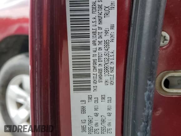 2018 Ram 1500 Express z VIN 1C6RR7KG2JS142685, wystawiony jako Copart lot #52953745 z przebiegiem 192 813 mil mil oraz Nie do naprawy • Non repairable. Historia ofert i sprzedaży dostępna na DreamBid. Obrazek 12.