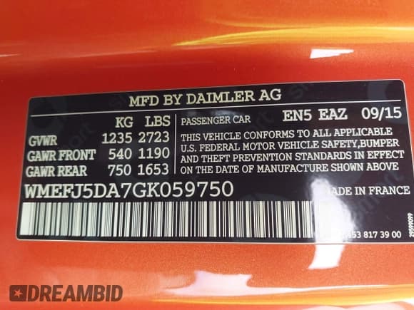 ✅ 2016 Smart fortwo Passion • VIN: WMEFJ5DA7GK059750 • Лот: 42931318. Опубликован ранее на IAAI с пробегом 83 880 миль. Бесплатный доступ к архиву аукционных продаж из США и подробный отчёт об истории автомобиля на DreamBid. Изображение 9.