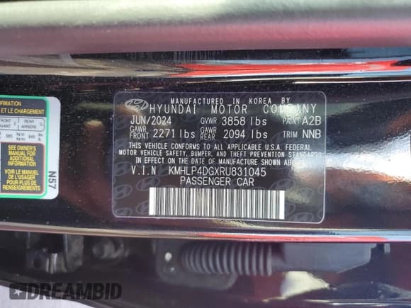 ✅ 2024 Hyundai Elantra Limited • VIN: KMHLP4DGXRU831045 • Лот: 83862565. Опубликован ранее на Copart с пробегом 8 744 миль. Бесплатный доступ к архиву аукционных продаж из США и подробный отчёт об истории автомобиля на DreamBid. Изображение 13.