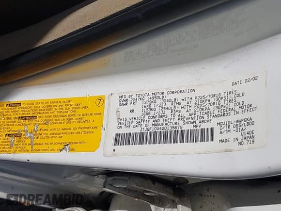 ✅ 2002 Lexus RX 300 • VIN: JTJGF10U420135679 • Лот: 43046131. Опубликован ранее на IAAI с пробегом 173 041 миль. Бесплатный доступ к архиву аукционных продаж из США и подробный отчёт об истории автомобиля на DreamBid. Изображение 9.