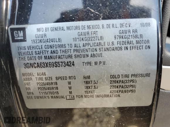 2009 Chevrolet HHR SS z VIN 3GNCA63X69S573424, wystawiony jako Copart lot #78321664 z przebiegiem 164 493 mil mil oraz Czysty tytuł • Clean title. Historia ofert i sprzedaży dostępna na DreamBid. Obrazek 13.