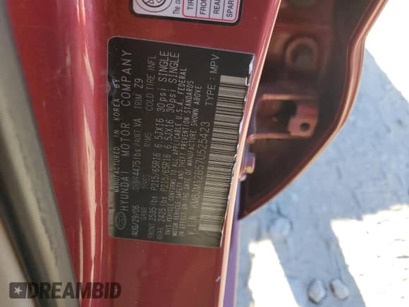 2007 Hyundai Tucson GLS z VIN KM8JM12B57U525423, wystawiony jako Copart lot #80421224 z przebiegiem 195 247 mil mil oraz Czysty tytuł • Clean title. Historia ofert i sprzedaży dostępna na DreamBid. Obrazek 14.