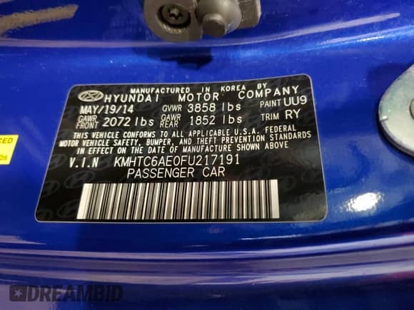 2015 Hyundai Veloster Turbo z VIN KMHTC6AE0FU217191, wystawiony jako Copart lot #45163364 z przebiegiem 39 253 mil mil oraz . Historia ofert i sprzedaży dostępna na DreamBid. Obrazek 13.