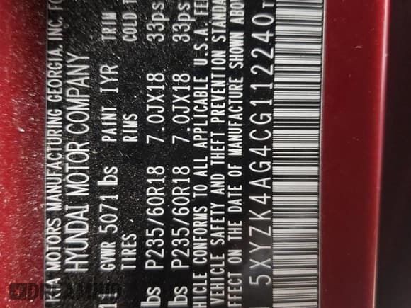 ✅ 2012 Hyundai Santa Fe Limited • VIN: 5XYZK4AG4CG112240 • Lot: 77424994. Listed on Copart with 217,853 mi. Free auction sales archive from the USA and detailed vehicle history report at DreamBid. Image 12.