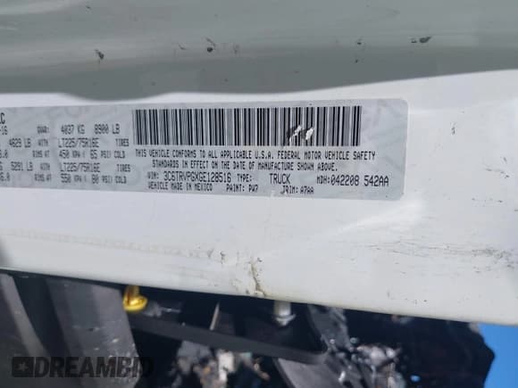 ✅ 2016 Ram ProMaster Cargo • VIN: 3C6TRVPGXGE128516 • Lot: 42315129. Wystawiony na IAAI z przebiegiem 109 234 mil. Bezpłatny archiwum sprzedaży aukcyjnych z USA i szczegółowy raport historii pojazdu na DreamBid. Zdjęcie 9.