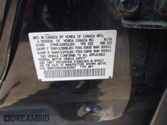 ✅ 2009 Acura MDX Technology • VIN: 2HNYD28429H531147 • Lot: 42883880. Wystawiony na IAAI z przebiegiem 205 940 mil. Bezpłatny archiwum sprzedaży aukcyjnych z USA i szczegółowy raport historii pojazdu na DreamBid. Zdjęcie 9.