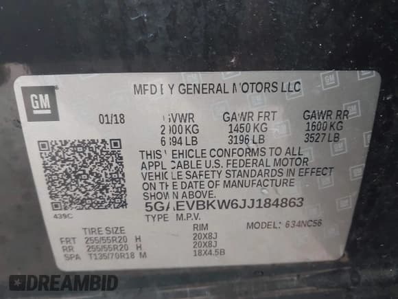 ✅ 2018 Buick Enclave Premium • VIN: 5GAEVBKW6JJ184863 • Lot: 43420793. Wystawiony na IAAI z przebiegiem 66 180 mil. Bezpłatny archiwum sprzedaży aukcyjnych z USA i szczegółowy raport historii pojazdu na DreamBid. Zdjęcie 9.