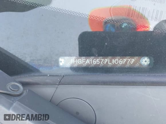 ✅ 2007 Honda Civic LX • VIN: 1HGFA16577L106777 • Lot: 43344379. Listed on IAAI with 143,117 mi. Free auction sales archive from the USA and detailed vehicle history report at DreamBid. Image 9.