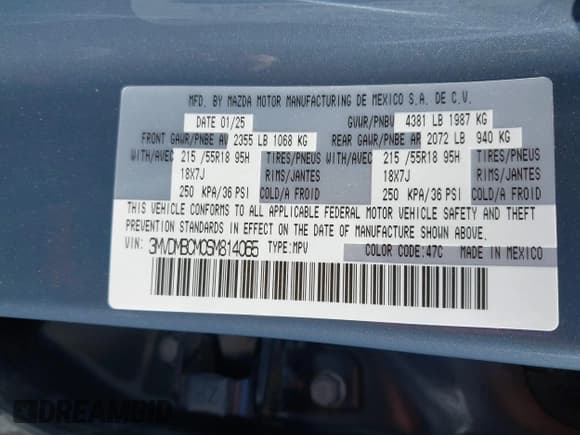 ✅ 2025 Mazda CX-30 S Carbon Edition • VIN: 3MVDMBCM0SM814065 • Лот: 42281907. Опубликован ранее на IAAI с пробегом 2 966 миль. Бесплатный доступ к архиву аукционных продаж из США и подробный отчёт об истории автомобиля на DreamBid. Изображение 9.