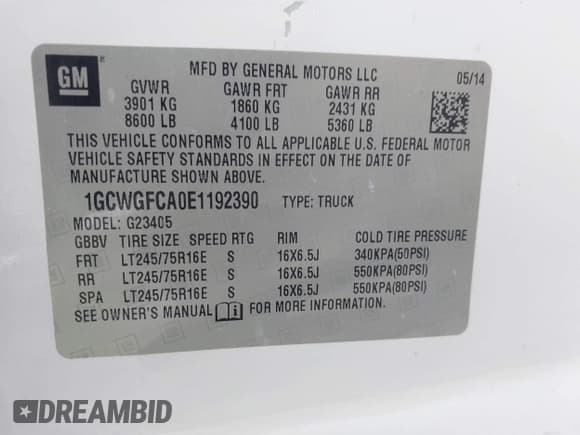 ✅ 2014 Chevrolet Express Cargo • VIN: 1GCWGFCA0E1192390 • Lot: 43033257. Listed on IAAI with 230,990 mi. Free auction sales archive from the USA and detailed vehicle history report at DreamBid. Image 9.