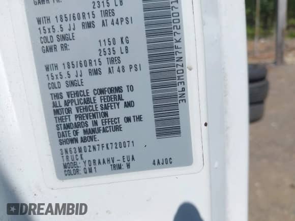 2015 Chevrolet City Express Cargo LT с VIN 3N63M0ZN7FK720071, выставлен на аукционе IAAI как лот 42137018 с пробегом 213 270 миль миль и . История ставок и продаж доступна на DreamBid. Изображение 9.