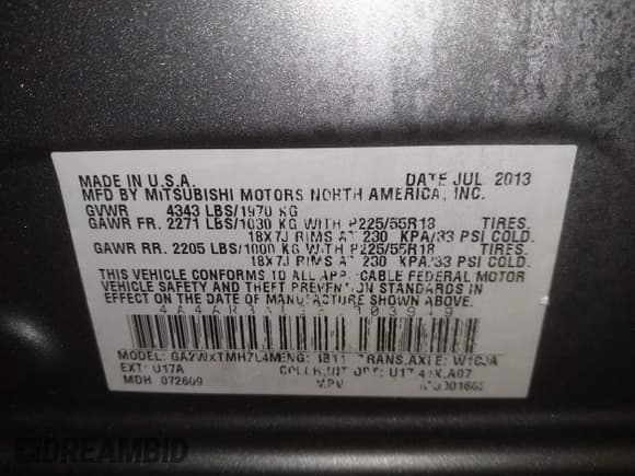 ✅ 2014 Mitsubishi Outlander ES • VIN: 4A4AR3AU2EE003949 • Lot: 43815371. Wystawiony na IAAI z przebiegiem 163 112 mil. Bezpłatny archiwum sprzedaży aukcyjnych z USA i szczegółowy raport historii pojazdu na DreamBid. Zdjęcie 9.