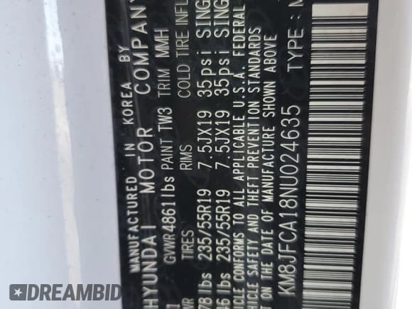 ✅ 2022 Hyundai Tucson SEL Convenience • VIN: KM8JFCA18NU024635 • Lot: 49678744. Wystawiony na Copart z przebiegiem 29 164 mil. Bezpłatny archiwum sprzedaży aukcyjnych z USA i szczegółowy raport historii pojazdu na DreamBid. Zdjęcie 14.