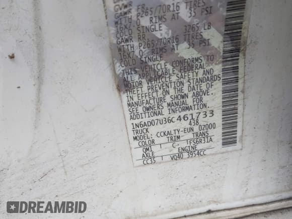 ✅ 2006 Nissan Frontier SE • VIN: 1N6AD07U36C461733 • Лот: 41750473. Опубликован ранее на IAAI с пробегом 157 767 миль. Бесплатный доступ к архиву аукционных продаж из США и подробный отчёт об истории автомобиля на DreamBid. Изображение 9.