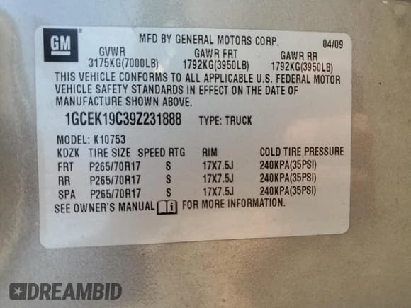 ✅ 2009 Chevrolet Silverado 1500 Work Truck • VIN: 1GCEK19C39Z231888 • Lot: 70527324. Listed on Copart with 113,752 mi. Free auction sales archive from the USA and detailed vehicle history report at DreamBid. Image 12.