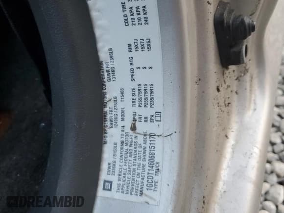 ✅ 2006 Chevrolet Colorado 2LT • VIN: 1GCDT146068151170 • Lot: 91445135. Listed on Copart with 65,693 mi. Free auction sales archive from the USA and detailed vehicle history report at DreamBid. Image 12.