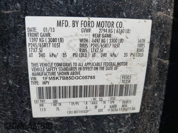 ✅ 2013 Ford Explorer • VIN: 1FM5K7B85DGC05785 • Lot: 42489318. Wystawiony na IAAI z przebiegiem 312 117 mil. Bezpłatny archiwum sprzedaży aukcyjnych z USA i szczegółowy raport historii pojazdu na DreamBid. Zdjęcie 9.