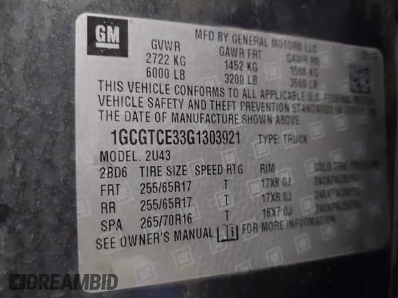 2016 Chevrolet Colorado 4WD LT с VIN 1GCGTCE33G1303921, выставлен на аукционе IAAI как лот 43293915 с пробегом 85 867 миль миль и . История ставок и продаж доступна на DreamBid. Изображение 9.