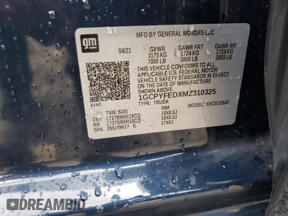 ✅ 2021 Chevrolet Silverado 1500 LT Trail Boss • VIN: 1GCPYFEDXMZ310325 • Lot: 70580424. Wystawiony na Copart z przebiegiem 47 352 mil. Bezpłatny archiwum sprzedaży aukcyjnych z USA i szczegółowy raport historii pojazdu na DreamBid. Zdjęcie 13.