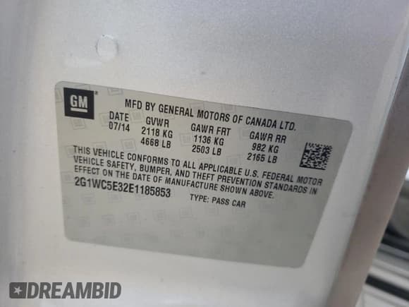 ✅ 2014 Chevrolet Impala LTZ • VIN: 2G1WC5E32E1185853 • Лот: 52850314. Опубликован ранее на Copart с пробегом 135 496 миль. Бесплатный доступ к архиву аукционных продаж из США и подробный отчёт об истории автомобиля на DreamBid. Изображение 12.