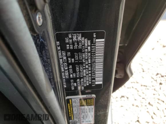 2011 Hyundai Santa Fe GLS z VIN 5XYZGDAG7BG019681, wystawiony jako Copart lot #67726714 z przebiegiem 175 070 mil mil oraz Szkoda całkowita • Salvage title. Historia ofert i sprzedaży dostępna na DreamBid. Obrazek 12.