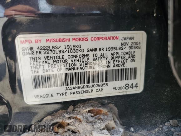 ✅ 2005 Mitsubishi Lancer Evolution VIII • VIN: JA3AH86D35U026855 • Lot: 63498425. Wystawiony na Copart z przebiegiem 66 764 mil. Bezpłatny archiwum sprzedaży aukcyjnych z USA i szczegółowy raport historii pojazdu na DreamBid. Zdjęcie 12.