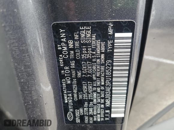 ✅ 2023 Hyundai Tucson SEL • VIN: KM8JB3AE3PU185279 • Lot: 69823873. Wystawiony na Copart z przebiegiem 11 959 mil. Bezpłatny archiwum sprzedaży aukcyjnych z USA i szczegółowy raport historii pojazdu na DreamBid. Zdjęcie 13.