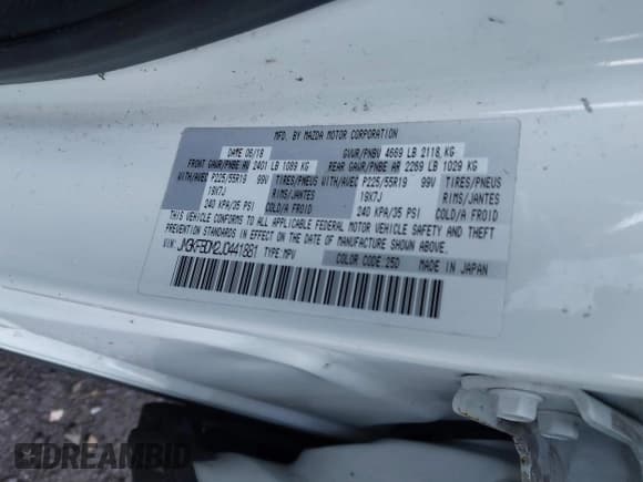 ✅ 2018 Mazda CX-5 Grand Touring • VIN: JM3KFBDM2J0441881 • Lot: 43526832. Listed on IAAI with 104,567 mi. Free auction sales archive from the USA and detailed vehicle history report at DreamBid. Image 9.