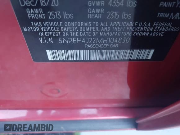 ✅ 2021 Hyundai Sonata Limited • VIN: 5NPEH4J22MH104830 • Лот: 43636897. Опубликован ранее на IAAI с пробегом 102 098 миль. Бесплатный доступ к архиву аукционных продаж из США и подробный отчёт об истории автомобиля на DreamBid. Изображение 9.