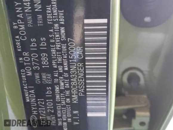 ✅ 2022 Hyundai Venue SEL • VIN: KMHRC8A33NU150007 • Лот: 75612984. Размещён на Copart с пробегом Не указан миль. Получите бесплатный доступ к архиву аукционных продаж из США и посмотрите подробный отчёт об истории автомобиля на DreamBid. Изображение 12.