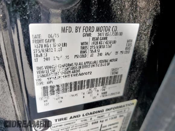 ✅ 2017 Ford Expedition Max XLT • VIN: 1FMJK1HT1HEA08072 • Lot: 62906435. Wystawiony na Copart z przebiegiem 151 680 mil. Bezpłatny archiwum sprzedaży aukcyjnych z USA i szczegółowy raport historii pojazdu na DreamBid. Zdjęcie 13.