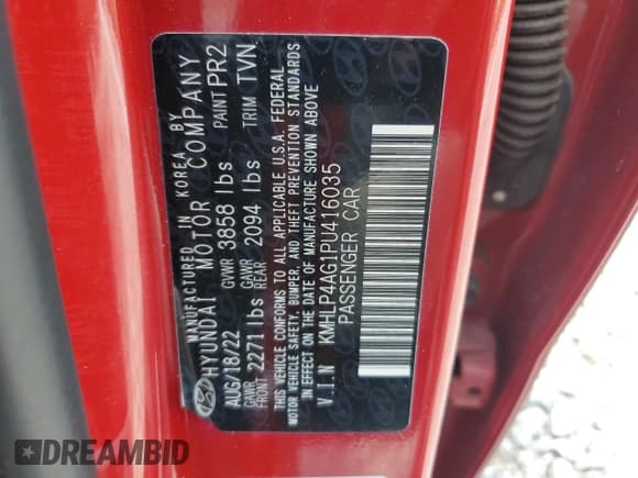 ✅ 2023 Hyundai Elantra Limited • VIN: KMHLP4AG1PU416035 • Лот: 82042335. Опубликован ранее на Copart с пробегом 68 525 миль. Бесплатный доступ к архиву аукционных продаж из США и подробный отчёт об истории автомобиля на DreamBid. Изображение 12.