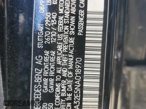 ✅ 1992 Mercedes-Benz S 320 • VIN: WDBGA32E5NA018970 • Lot: 62782204. Listed on Copart with 135,854 mi. Free auction sales archive from the USA and detailed vehicle history report at DreamBid. Image 12.