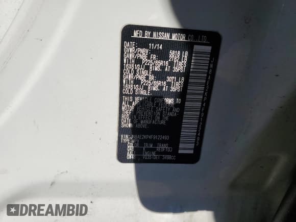 ✅ 2015 Nissan Quest SV • VIN: JN8AE2KP4F9122493 • Lot: 92156175. Wystawiony na Copart z przebiegiem 81 069 mil. Bezpłatny archiwum sprzedaży aukcyjnych z USA i szczegółowy raport historii pojazdu na DreamBid. Zdjęcie 13.