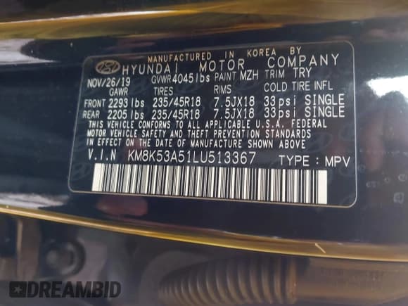 ✅ 2020 Hyundai Kona Ultimate • VIN: KM8K53A51LU513367 • Лот: 43433011. Опубликован ранее на IAAI с пробегом 64 723 миль. Бесплатный доступ к архиву аукционных продаж из США и подробный отчёт об истории автомобиля на DreamBid. Изображение 9.