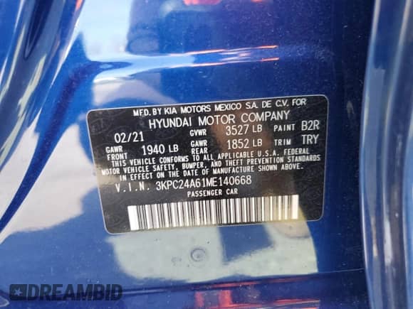 2021 Hyundai Accent SE с VIN 3KPC24A61ME140668, выставлен на аукционе Copart как лот 44887194 с пробегом 22 610 миль миль и . История ставок и продаж доступна на DreamBid. Изображение 12.