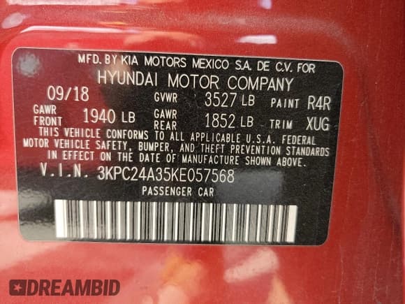 ✅ 2019 Hyundai Accent SE • VIN: 3KPC24A35KE057568 • Лот: 71834794. Опубликован ранее на Copart с пробегом 175 616 миль. Бесплатный доступ к архиву аукционных продаж из США и подробный отчёт об истории автомобиля на DreamBid. Изображение 13.