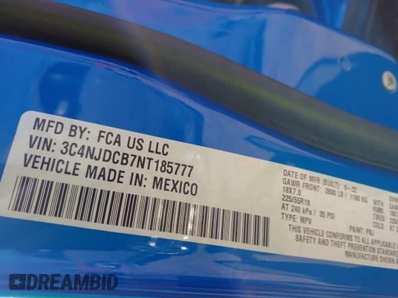 ✅ 2022 Jeep Compass Limited • VIN: 3C4NJDCB7NT185777 • Lot: 41952891. Wystawiony na IAAI z przebiegiem 28 820 mil. Bezpłatny archiwum sprzedaży aukcyjnych z USA i szczegółowy raport historii pojazdu na DreamBid. Zdjęcie 9.