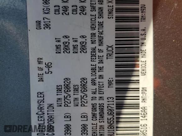 ✅ 2005 Dodge 1500 SLT • VIN: 1D7HU18N55J607113 • Лот: 79198324. Опубликован ранее на Copart с пробегом 153 322 миль. Бесплатный доступ к архиву аукционных продаж из США и подробный отчёт об истории автомобиля на DreamBid. Изображение 12.