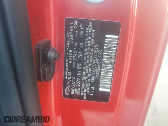 ✅ 2014 Hyundai Veloster • VIN: KMHTC6AD7EU217615 • Lot: 71569134. Wystawiony na Copart z przebiegiem 125 066 mil. Bezpłatny archiwum sprzedaży aukcyjnych z USA i szczegółowy raport historii pojazdu na DreamBid. Zdjęcie 12.