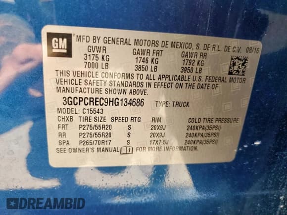 ✅ 2017 Chevrolet Silverado 1500 LT • VIN: 3GCPCREC9HG134686 • Lot: 66146065. Listed on Copart with 104,184 mi. Free auction sales archive from the USA and detailed vehicle history report at DreamBid. Image 13.