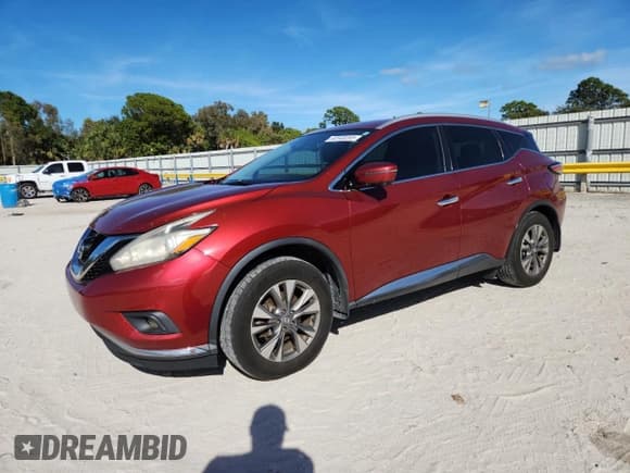 ✅ 2016 Nissan Murano SV • VIN: 5N1AZ2MG9GN169276 • Lot: 92348285. Listed on Copart with 215,094 mi. Free auction sales archive from the USA and detailed vehicle history report at DreamBid. Image 1.