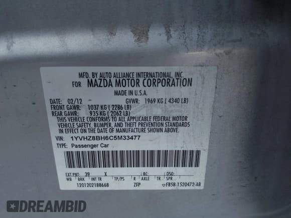 ✅ 2012 Mazda 6 i Sport • VIN: 1YVHZ8BH6C5M33477 • Lot: 43668163. Wystawiony na IAAI z przebiegiem 145 046 mil. Bezpłatny archiwum sprzedaży aukcyjnych z USA i szczegółowy raport historii pojazdu na DreamBid. Zdjęcie 9.