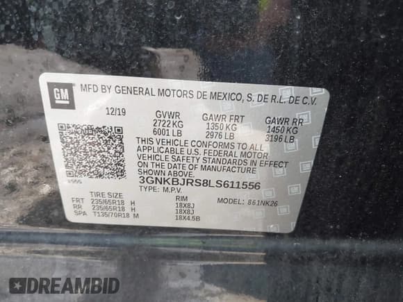 ✅ 2020 Chevrolet Blazer LT • VIN: 3GNKBJRS8LS611556 • Lot: 41211060. Wystawiony na IAAI z przebiegiem 68 653 mil. Bezpłatny archiwum sprzedaży aukcyjnych z USA i szczegółowy raport historii pojazdu na DreamBid. Zdjęcie 9.