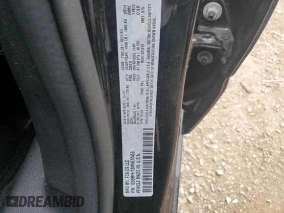 2021 Ram 1500 Limited with VIN 1C6SRFHT8MN672453, listed as a Copart auction lot 66826565 with 45,649 mi miles and Salvage title. Bid and sale history available at DreamBid. Image 12.