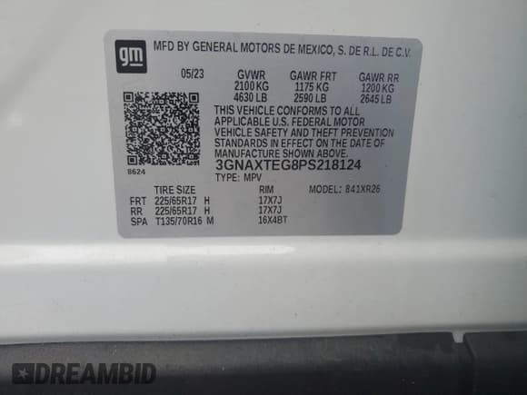 ✅ 2023 Chevrolet Equinox LT • VIN: 3GNAXTEG8PS218124 • Lot: 63211505. Wystawiony na Copart z przebiegiem 26 243 mil. Bezpłatny archiwum sprzedaży aukcyjnych z USA i szczegółowy raport historii pojazdu na DreamBid. Zdjęcie 13.